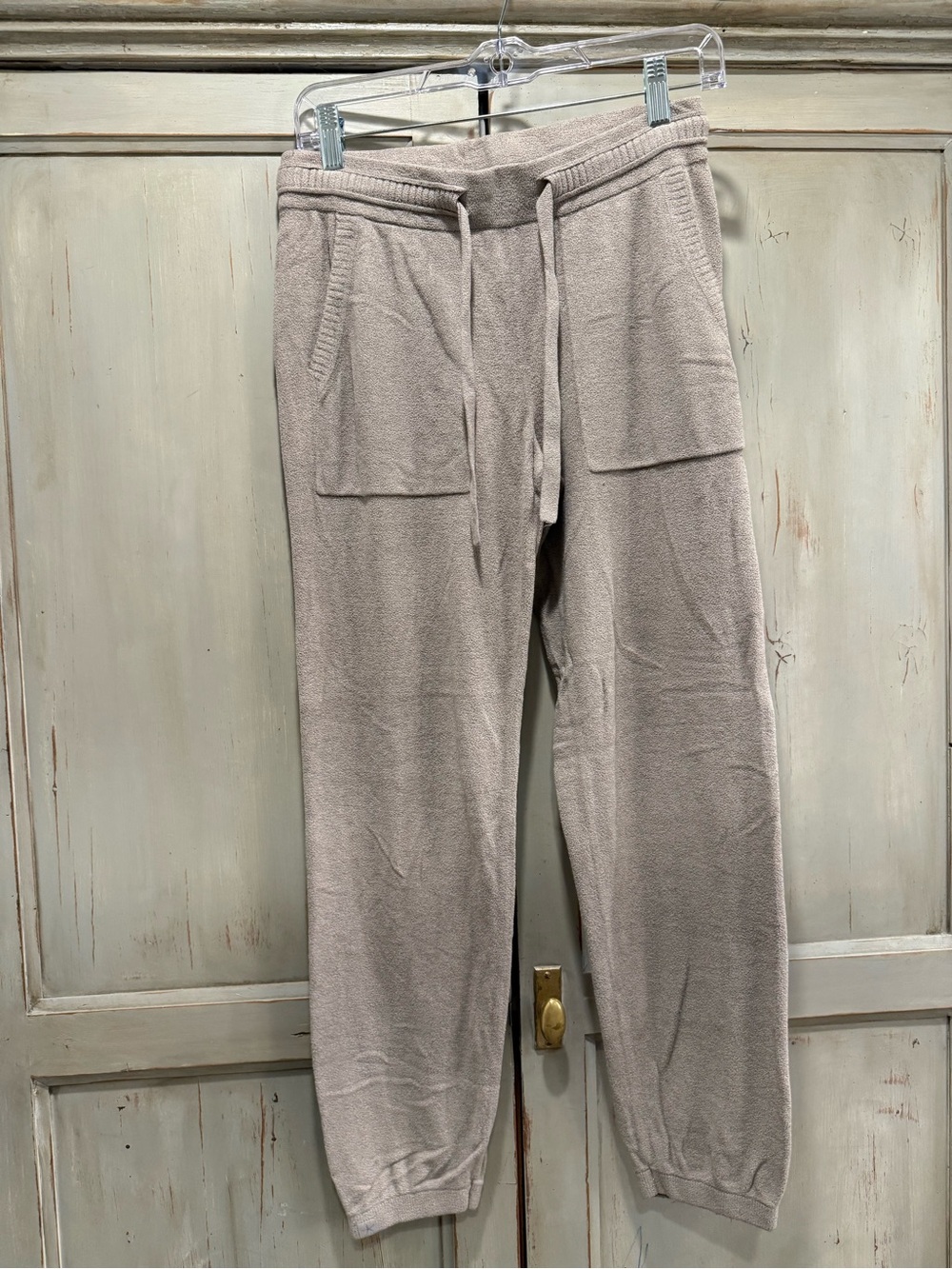 Barefoot Dreams Taupe Knit Drawstring Joggers